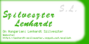 szilveszter lenhardt business card